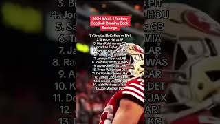 2024 Week 1 Fantasy Football Running Back Rankings [upl. by Dirtsa890]