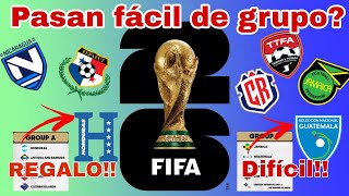 GRUPOS ELIMINATORIA CONCACAF PARA EL MUNDIAL 2026 Análisis el grupo más fácil y el más difícil [upl. by Rodrique165]