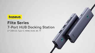 Baseus Flite Series 7 Port HUB Docking Station 4K HDMI 🎥 2 USB 3 0 ⚡ RJ45 Ethernet 🌐 100W PD [upl. by Zacharie]