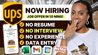 UPS is Hiring 🎉  Job Offer in 10 Mins  No Experience Data Entry UPS Work From Home Jobs Hiring [upl. by Lisbeth220]