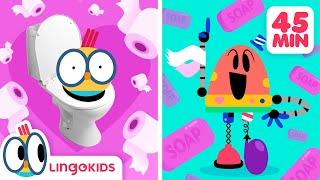 BABY BOT KNOWS THE TOILET 🚽🤖  More Cartoons for Kids  Lingokids [upl. by Akel]