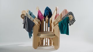 The Rewear Chair is an quotorganised and stylishquot take on the humble laundry chair [upl. by Dann79]