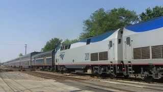 Amtrak 203 Leads 6 With Special Scenic View Car [upl. by Dnaltiak]