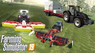 MOW ROW AND TOW  Lets Play Farming Simulator 19  Episode 26 [upl. by Eelessej859]