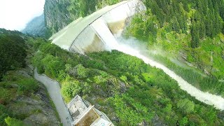 Reservoir overflows Blatten Wallis  Switzerland [upl. by Rhea]