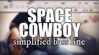 Space Cowboy  Jamiroquai  Simplified bass line with tabs 51 [upl. by Ives]