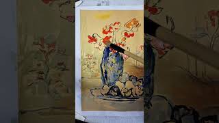 A master study of Emilie Charmy18781974 ink and WC on Paperbacked Silk [upl. by Tamer989]