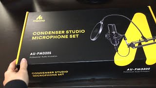 XLR Condenser Microphone MAONO AUPM320S unboxing and setup [upl. by Phelgen584]