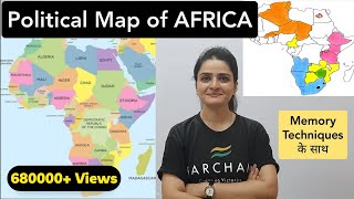 World Map AFRICA Political Map  Learn all countries on map [upl. by Refinej763]