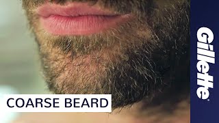 How to Shave Coarse Facial Hair  Gillette [upl. by Eliak]