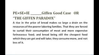 PESEIE GIFFEN GOOD CASE OR quotTHE GIFFEN PARADOXquot  economics lecture [upl. by Asirak881]