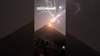 Spectacular Lightning Strike from Guatemala Volcano [upl. by Nanreik]