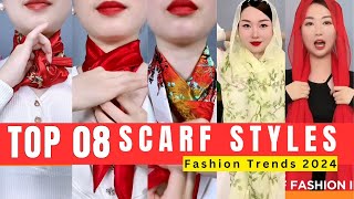 Top 8 Scarf Tie Methods  Scarf Tie Expert Secrets 2024 scarfwearing tips tutorial [upl. by Celesta]