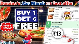 Buy 1 pizza amp Get 6 pizza🆓🆓🆓🥳Dominos pizza offerDominos pizza offers for todaydominos coupon co [upl. by Netniuq]