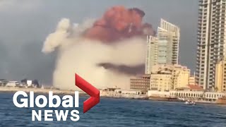 Beirut explosion Massive blast devastates citys port area [upl. by Standish134]