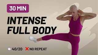 30 Min Intense Full Body HIIT Workout  No equipment No Repeat Home Workout [upl. by Tanberg]