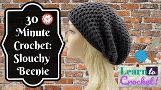 How to Crochet  Easy 30 Minute Slouchy Hat for Beginners ❤LifeWithLisa343💋 [upl. by Bart]