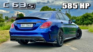 585HP Mercedes AMG C63 S  REVIEW on AUTOBAHN [upl. by Breana875]