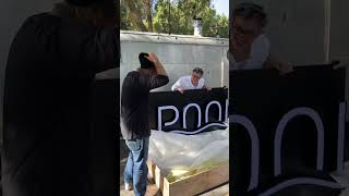 Unboxing the Poolside sign poolsidetour bts [upl. by Benzel]