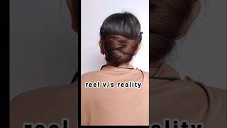 reel VS real hairstyle video hair shorts viralvideos viralhairstyles [upl. by Zarah]