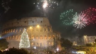 Rome celebrates New Year with fireworks river dive [upl. by Caneghem]