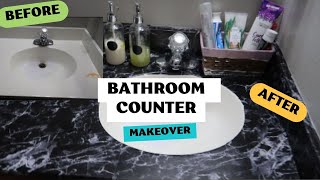 Transform Your Bathroom Counter forUnder 10  Easy DIYMakeover 😃 [upl. by Capriola539]