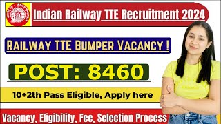 RRB TTE Recruitment 2024  RRB TTE Vacancy 2024  Railway New Vacancy 2024 [upl. by Lipski]