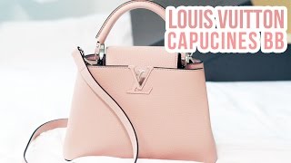 LV CAPUCINES BB  UNBOXING FIRST IMPRESSIONS WHAT FITS [upl. by Lachus]