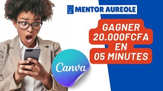 Créer un LOGO avec son TÉLÉPHONE CANVA  Gagnez de largent rapidement  I Mentor Auréole 💼📱 [upl. by Ahseem]