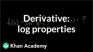 Differentiating logarithmic functions using log properties  AP Calculus AB  Khan Academy [upl. by Hollerman284]