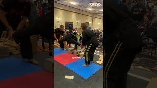 Boards don’t hit back but teach confidence amp technique 💥Creative breaking demo karate bam [upl. by Notnroht836]