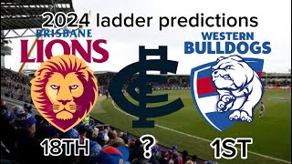 2024 AFL ladder predictions  Finals and awards [upl. by Vivl]