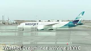 WestJet Dreamliner arriving at its gate at YYC [upl. by Sedicla132]