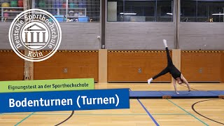 Bodenturnen Turnen  Eignungstest an der Sporthochschule [upl. by Selene]