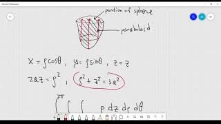 Triple integral volume delimited by paraboloid and sphere [upl. by Necyla]