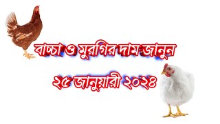 ২৫০১২০২৪🐤 আজকের ব্রয়লার মুরগী সোনালী কক লেয়ার দেশি টাইগার ফাউমি মুরগির বাচ্চার দাম কত জেনে নিন [upl. by Pardoes587]