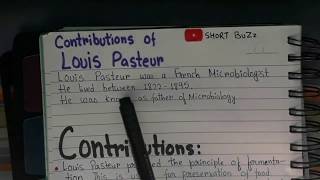 Contributions Of Louis Pasteur in Microbiology louispasteurcontribution microbiology pasteur [upl. by Anoik]