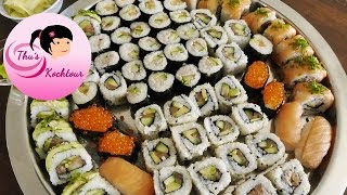 ENG SUB How to make Sushi Schritt für Schritt Sushi selber machen [upl. by Laws]