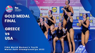 DAY 8 Gold Medal Match  FINA World Womens Youth Water Polo Championships 2022 [upl. by Arica]