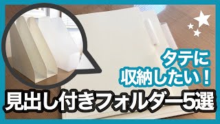 【書類整理】奥行足りない！タテに収納したい人のための見出し付きフォルダー５選（書類整理オタクのファイリング話） [upl. by Akemaj]