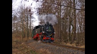 Lößnitzgrundbahn  Dampfzug am letzten Tag des Jahres [upl. by Pail]