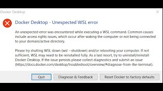 How to fix Docker Desktop  Unexpected WSL error  Unlimited Solutions [upl. by Anyt]