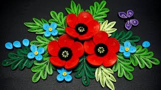 Quilling Poppy Flower V2 paper poppy flowertutorial de flor de amapola quilling [upl. by Bennink153]