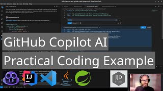 GitHub Copilot Practical Code Example generate explain test Java Spring Framework IntelliJ VS Code [upl. by Stephens5]