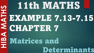 11th maths chapter 7 example 713  715 matrices and determinants tn syllabus [upl. by Rein]