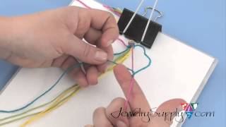 Using Hemp Cording to make a Chevron Friendship Bracelet [upl. by Nosnar669]