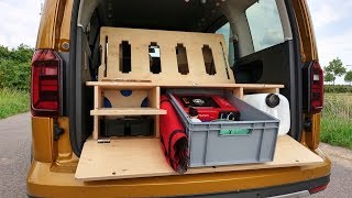 Biberbox im VW Caddy  Wir bauen den MiniCamper um Teil I [upl. by Shushan445]