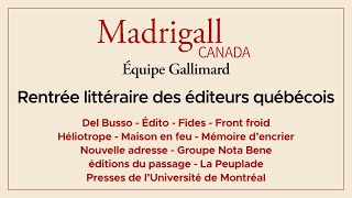 Rentrée littéraire des éditeurs québécois  Automne 2024  Équipe Gallimard [upl. by Phip]