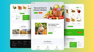 Organic Food Website Using HTML CSS Bootstrap amp JavaScript  Grocery Website Design [upl. by Atinat]