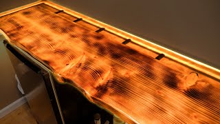 Turning Trash Wood into a Custom LED Epoxy Bar Top [upl. by Huttan778]